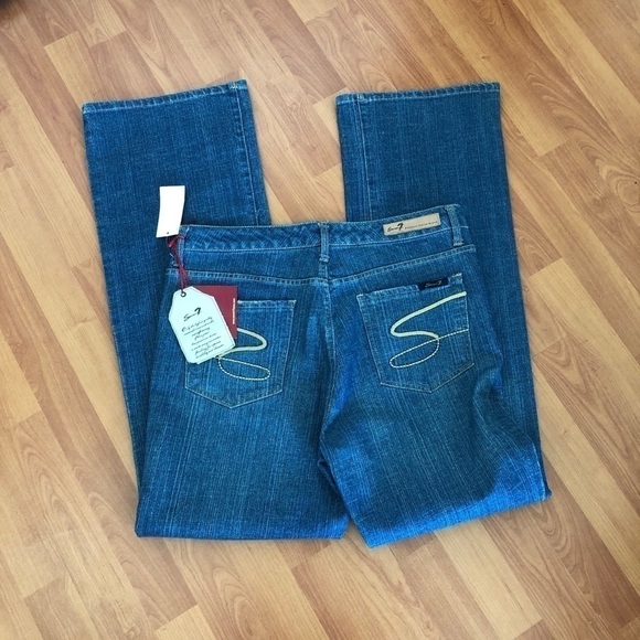 NWT Seven 7 Premium Denim Flare Jeans Size 12 - Picture 7 of 16